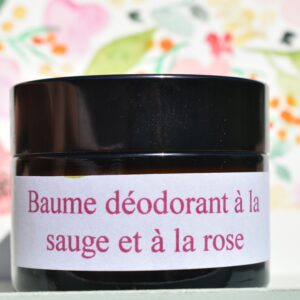 Baume déodorant à la sauge et pétale de rose